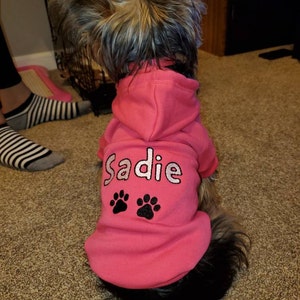 Personalized Dog Hoodie Name Pet Hoodie Personalized Dog | Etsy