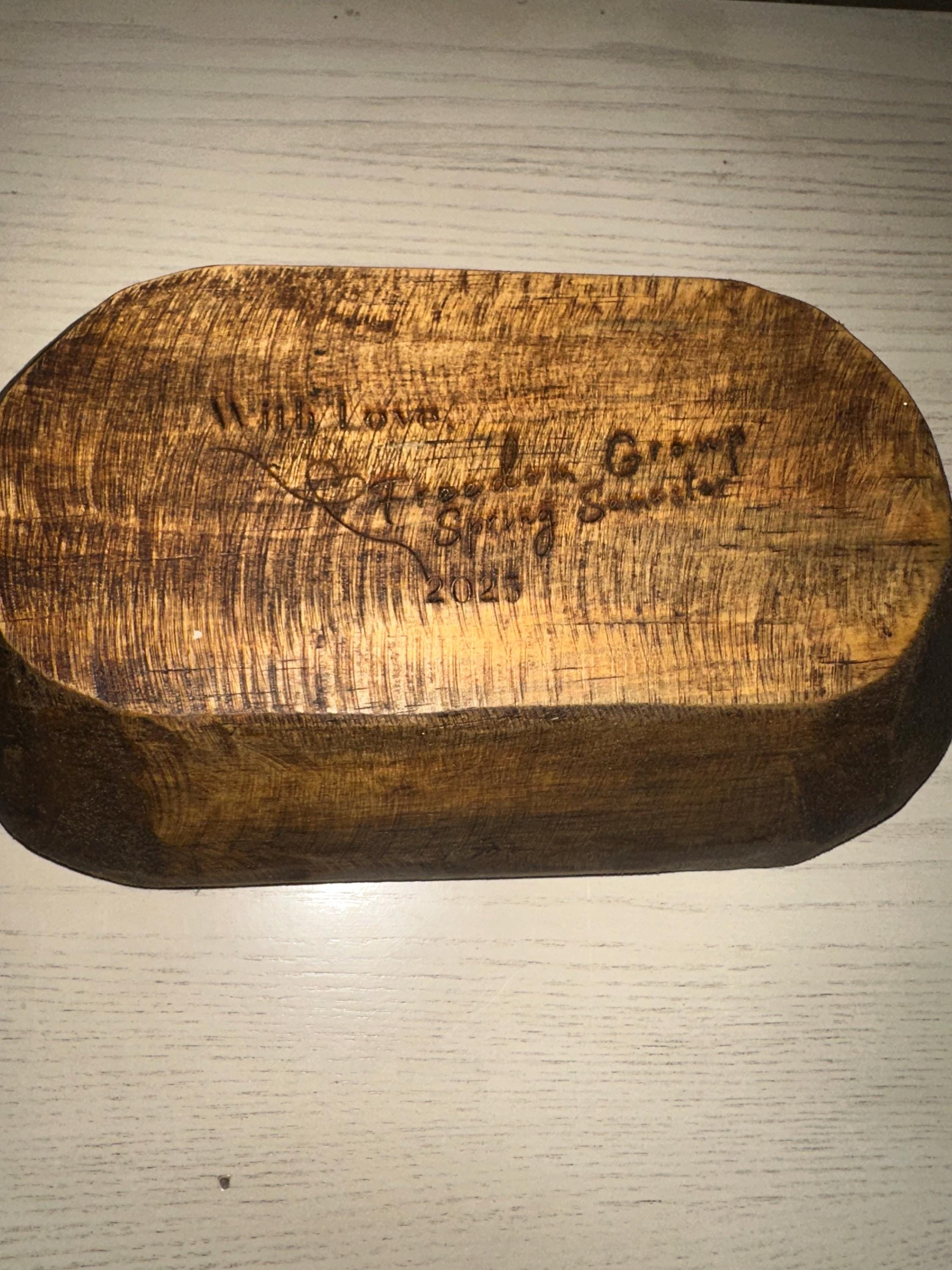 Mark 11 Personalized Small Prayer Bowl | Dough Bowl | wood prayer bowl | Custom Prayer Bowl | Rustic Catch All Tray | Personalized Gift