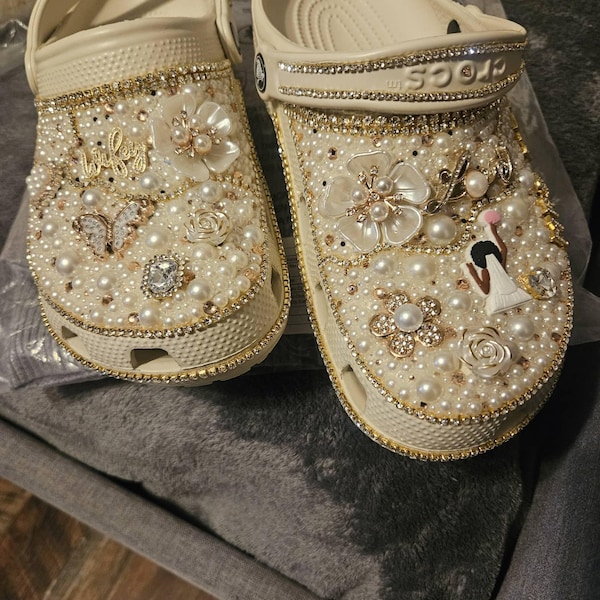 Weding Crocs Custom Bridal Crocs: Rhinestone & Pearl Wedding Shoes - Etsy