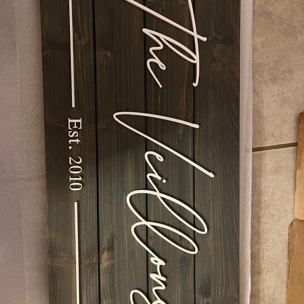 Personalized Family Name Wood Sign – Custom Wedding, Anniversary & Home ...