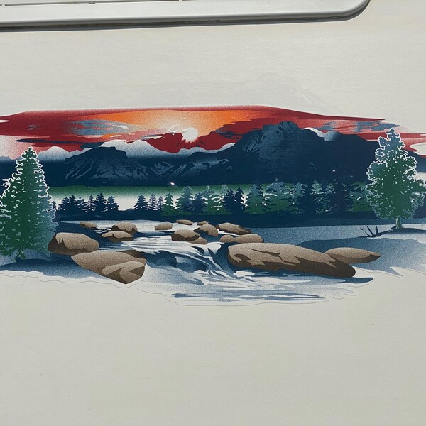 Mountain range Scape #2 Decal Camper Rv motorhome mural