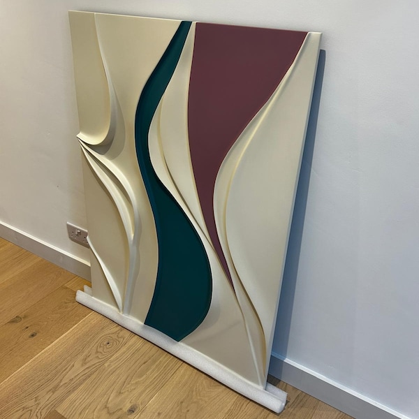 Black and Gold Wall Sculpture, 3D Wood Wall Art, Minimalist Wall ...