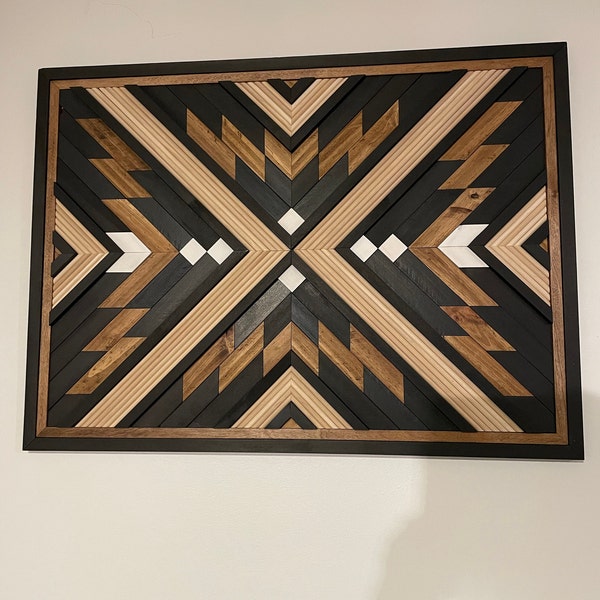 Nala | Aztec Wooden Wall Mosaic | Geometric Wood Wall Art | Bold Modern ...