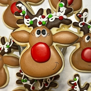 Reindeer Cookies With Gingerbread Man Cutter Reindeer Head #3