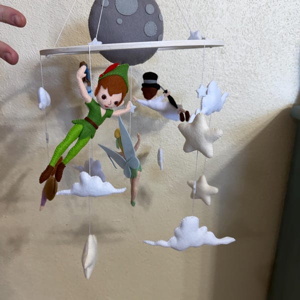 Tinkerbell and Peter Pan Baby Mobile - Second Star to the Right Decor ...