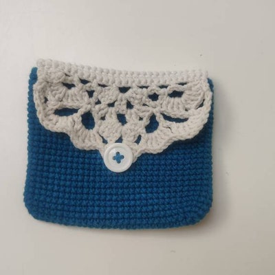 CROCHET PATTERN Button Pouch Crochet Purse Button Bag Easy Crochet