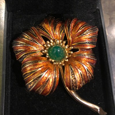 Boucles D'oreilles Clips Vintage Signées Kalinger Paris - Cristal Doré