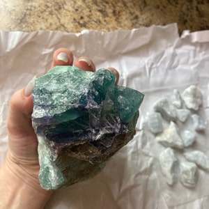 Fluorite XL Rough Raw Chunk From Mexico, High Grade A Quality Healing ...