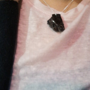 Shungite EMF Protection 1 In. Vertical Rectangle Faceted Pendant With - Foto 2