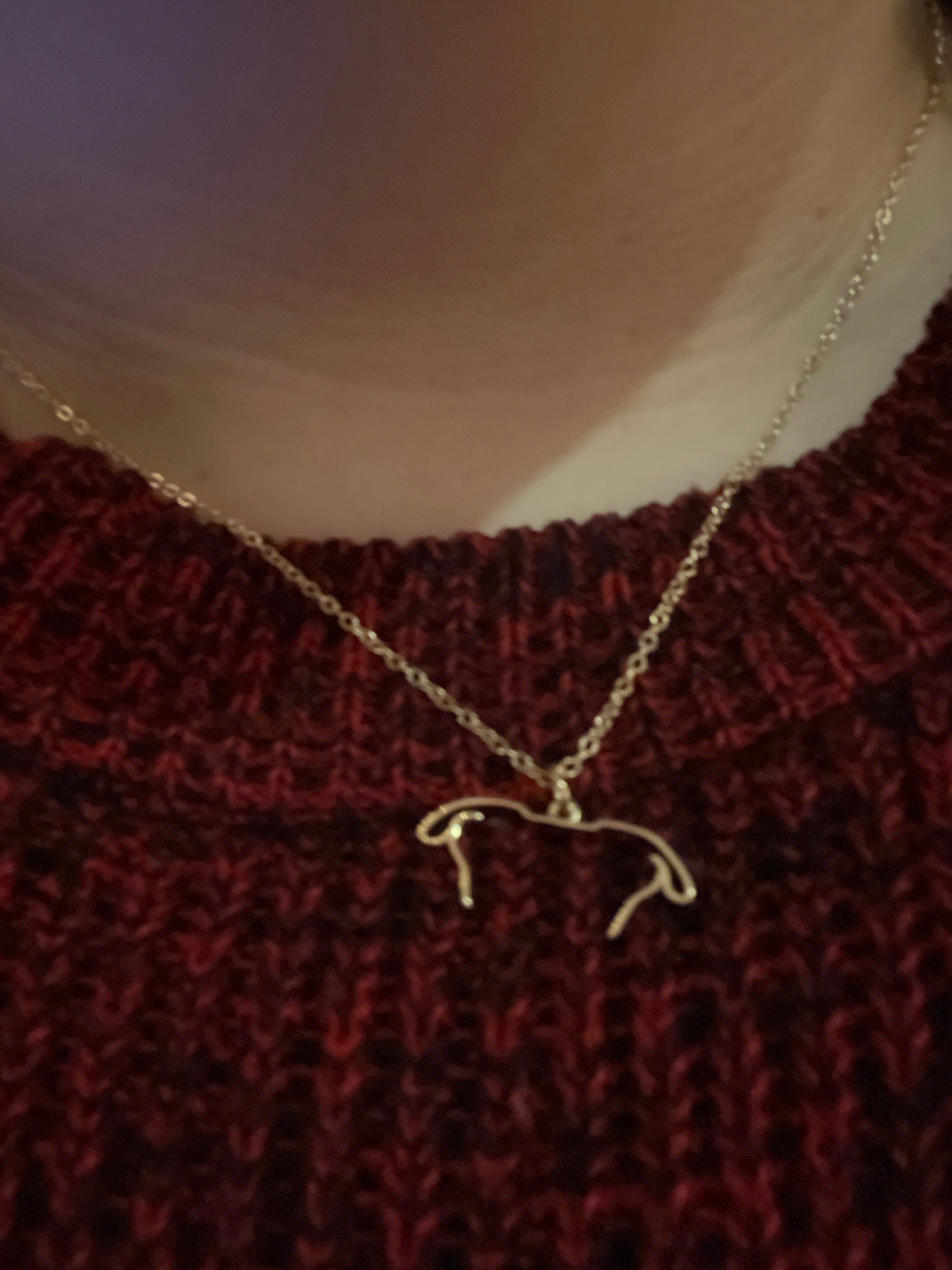 Custom Dog Ears Outline Necklace - Personalized Pet Jewelry - Animal Silhouette Pendant- Unique Dog Lover Gift - Memorial Pet Portrait Gift
