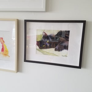 Black Cat Art Painting PRINT Watercolor Rachel Parker Rachelsstudio ...