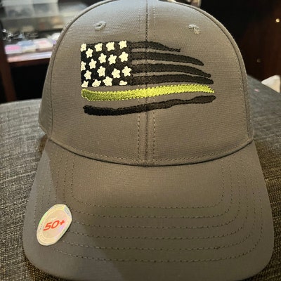 Thin Blue Line Embroidery Design, American Flag Embroidery, Police