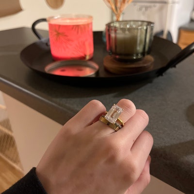 1ct Solitaire Engagement Ring for Women Gold Stacking Iconic - Etsy