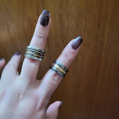 Rustic Wedding Ring Handmade Artisan Designed Oxidized Unisex Fine ...