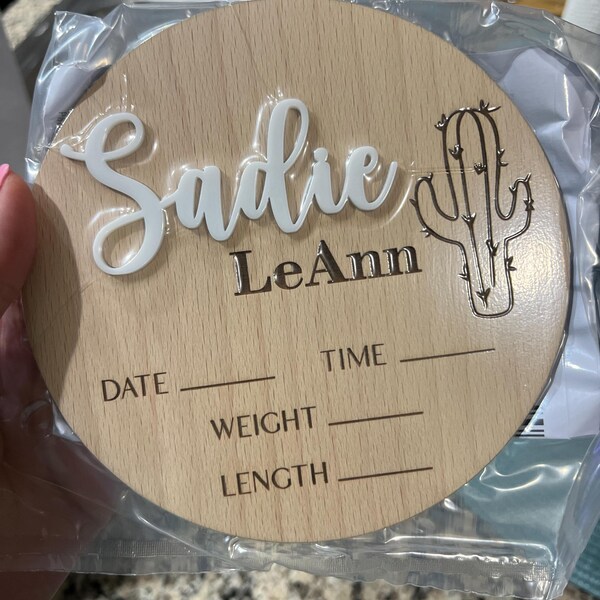 Personalized Baby Name Announcement Sign – Custom 3D Wood Birth Sign ...