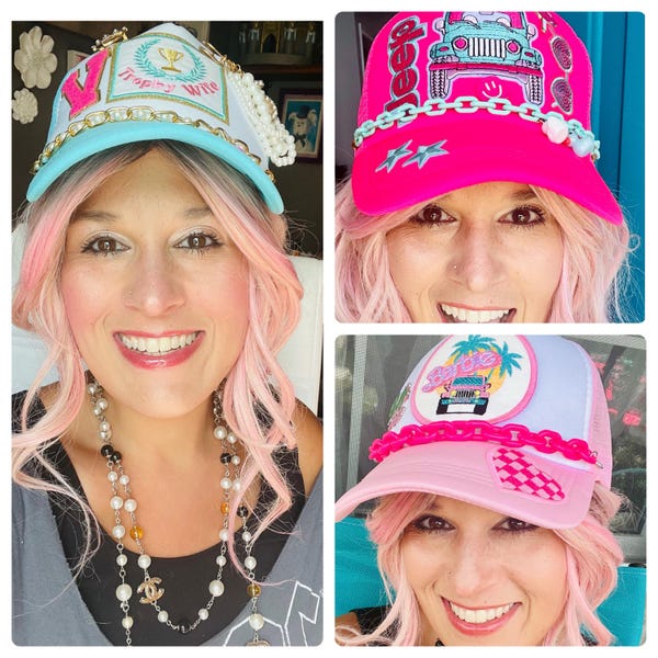 Hot Pink Astros Bling Trucker Hat main image 0