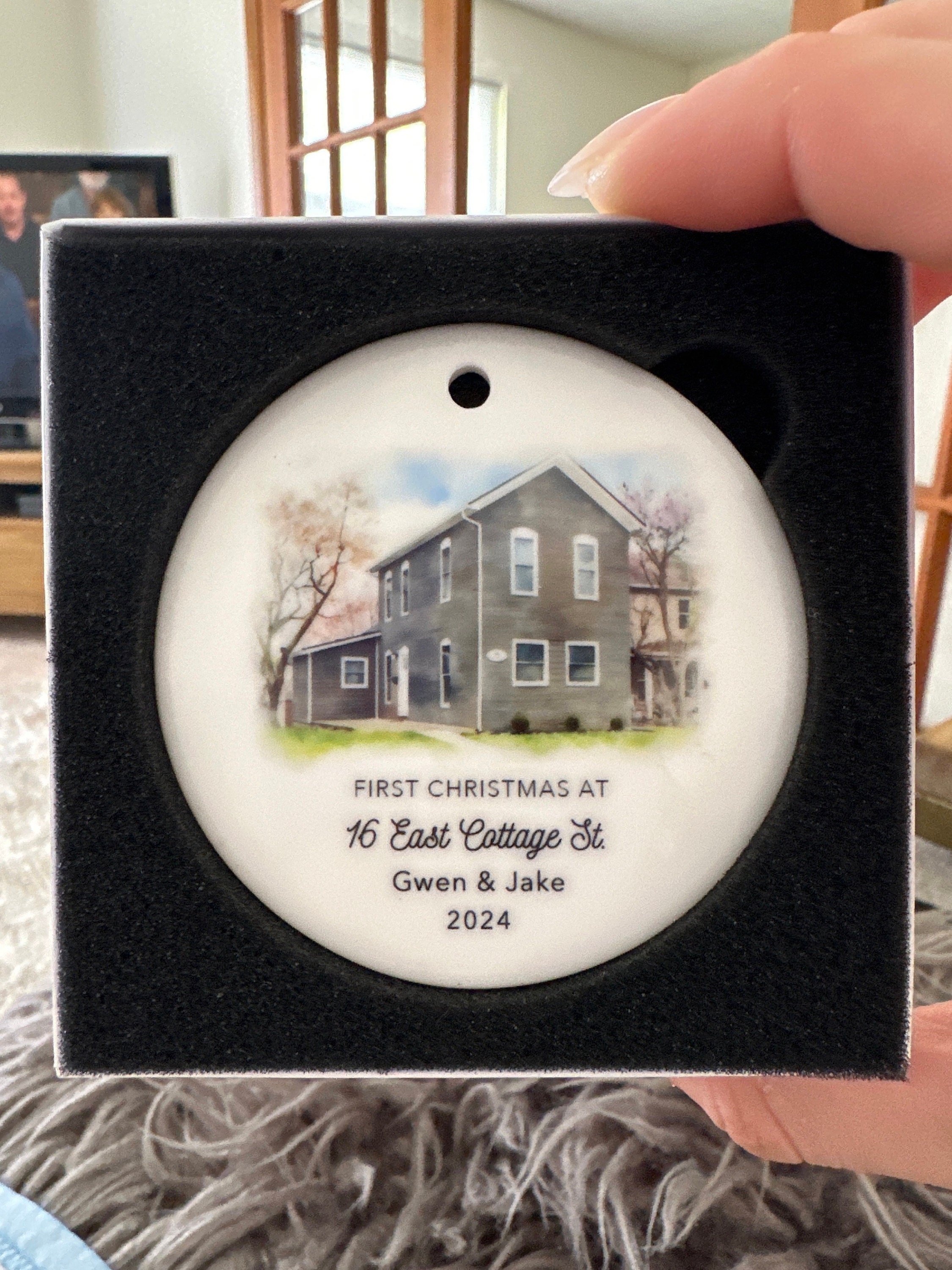 New Home Ornament - Personalized New Home Christmas Ornament - Watercolor Photo Ornament