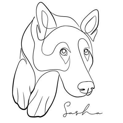 Custom One Line Art Pet Portrait, Memorial Pet Loss Gift, Personalized ...
