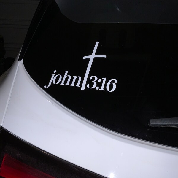 John 3:16 Decal/faith Based Decal/christian Car Decal/christian Car ...