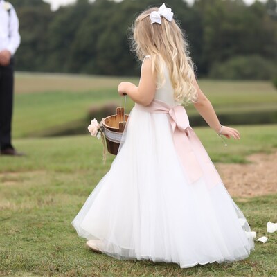 Ivory Flower Girl Dress V-back Flower Girl Dresses Rustic - Etsy