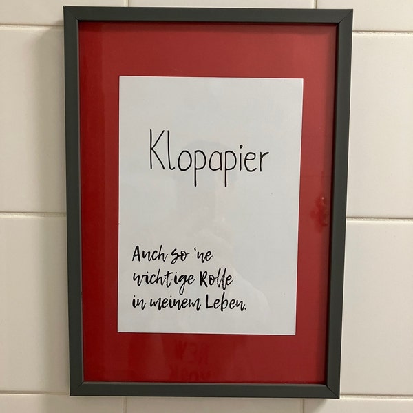Kunstdruck DIN A4 – Lustiger Spruch 'Längste Serviette' – Für Badezimmer, Gäste-WC, Ohne Rahmen