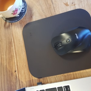 High quality mousepad, real buffalo leather, Olive Green, custom engraving possible, 26304