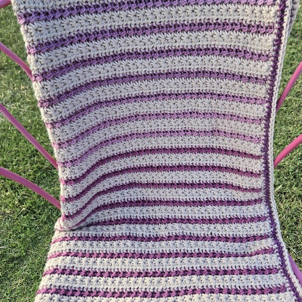 Amelia Blanket Crochet Pattern: Two-color Throw, Multiple Sizes (PDF ...