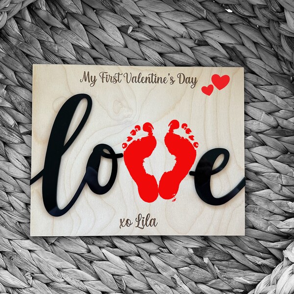 LOVE / Handprint Footprint Art Craft / Heart Love Valentine's Day / DIY ...