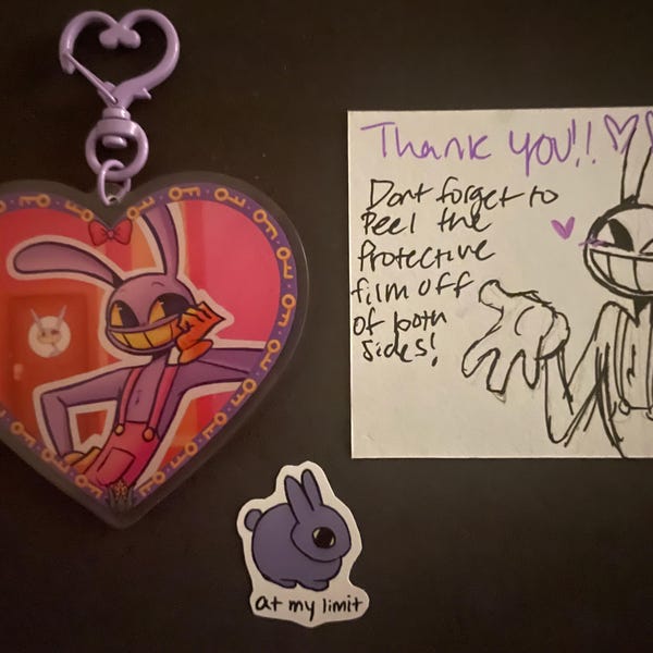 The Amazing Digital Circus Heart Keychains| TADC Double Sided Keychains ...