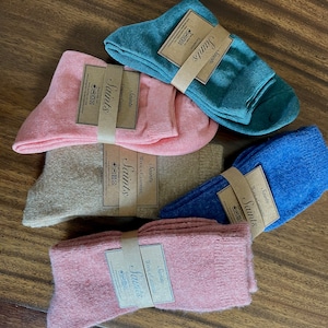 5 Pairs Women Wool Cashmere Lady Thick Winter Socks Warm Soft - Foto 4