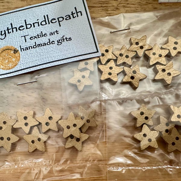 SNOWFLAKE BUTTONS X 10, Wooden Snowflake Buttons, Christmas Buttons ...