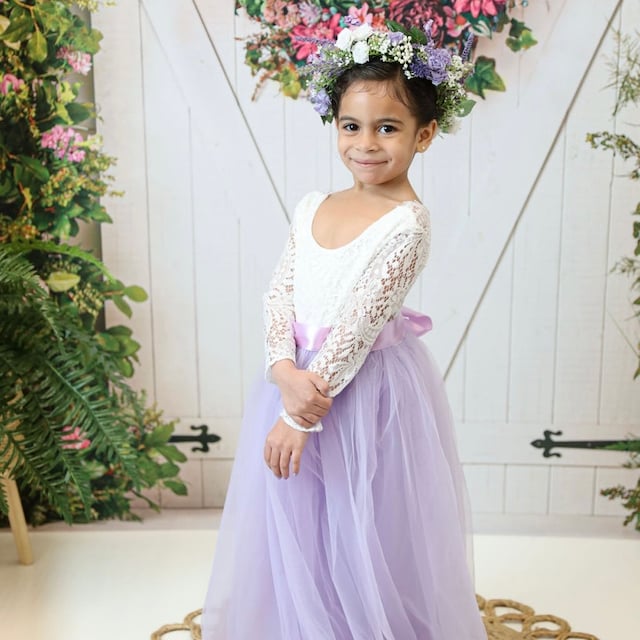 Dusty Purple Flower Girl Dress Lilac Vintage Girl's Special