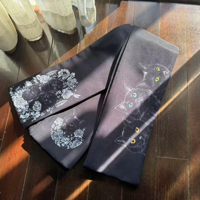 猫の世界三頭政治 両面半幅帯 半幅帯 - Etsy 日本