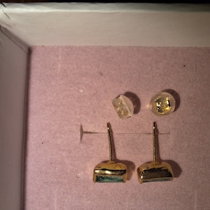 Customer photo from clalee08, Raw Emerald Stud Earrings, May Birthstone Natural Emerald