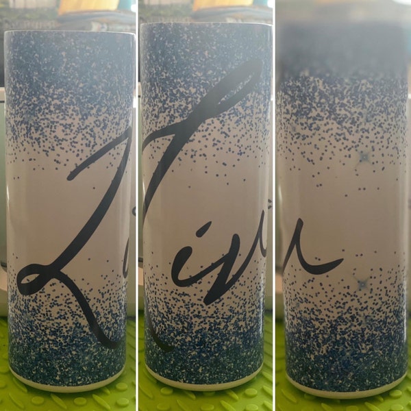 20 Oz Skinny Tumbler Blue Glitter Wrap Tapered Straight Template ...