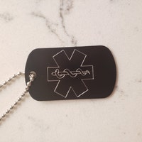 Medical Alert Custom Engraved Medic ID Military Dog Tag Emergency buy 3 ...