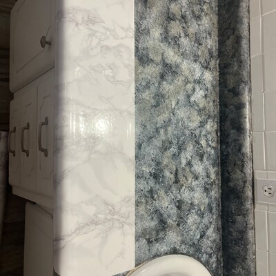 Ez Faux Decor Countertop Vinyl Cover White Black Granite Laminate Sheet ...