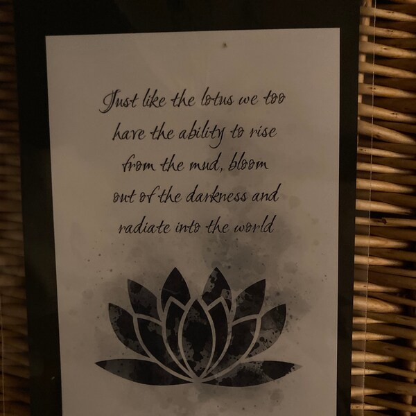Lotus Flower Quote ART PRINT Inspirational, Motivational, Zen, Yoga ...