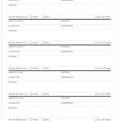 Daily Call Log to Jot Down Phone Messages Organize Your Phone Calls