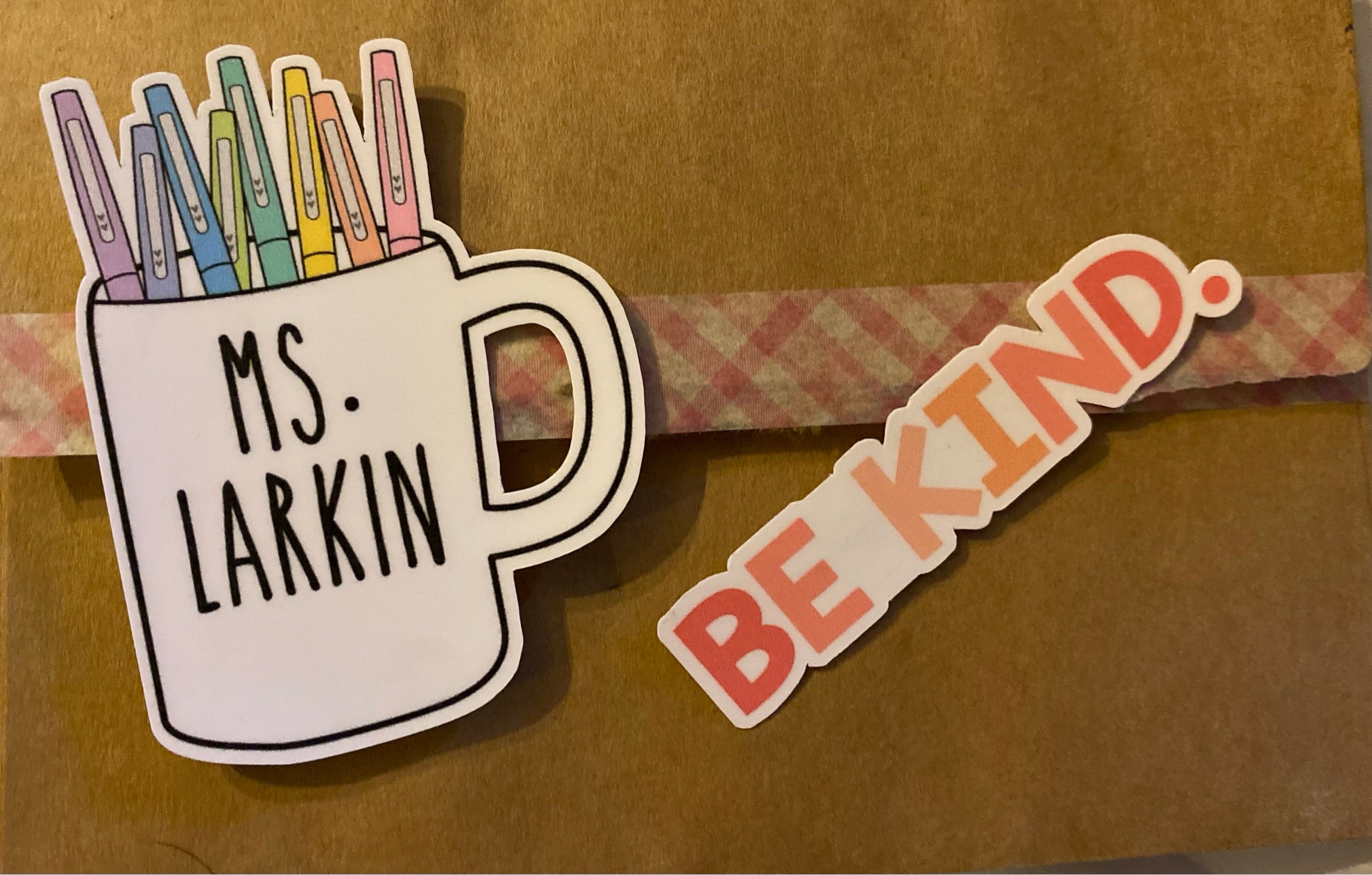 Custom Teacher Coffee Mug Sticker, Personalized Teacher Sticker Coffee Mug, Teacher Flair Pen Sticker