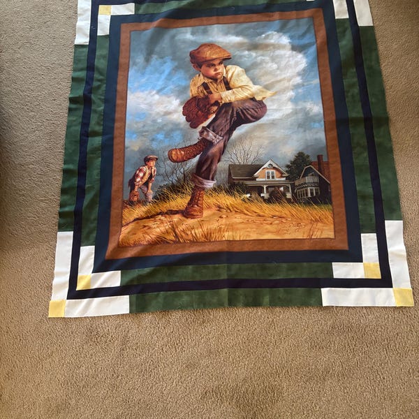 FASTBALL Fabric Quilt Panel 36