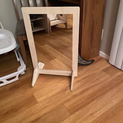 Toddler Mirror Adjustable Montessori Mirror Toddler Self Care Wood ...