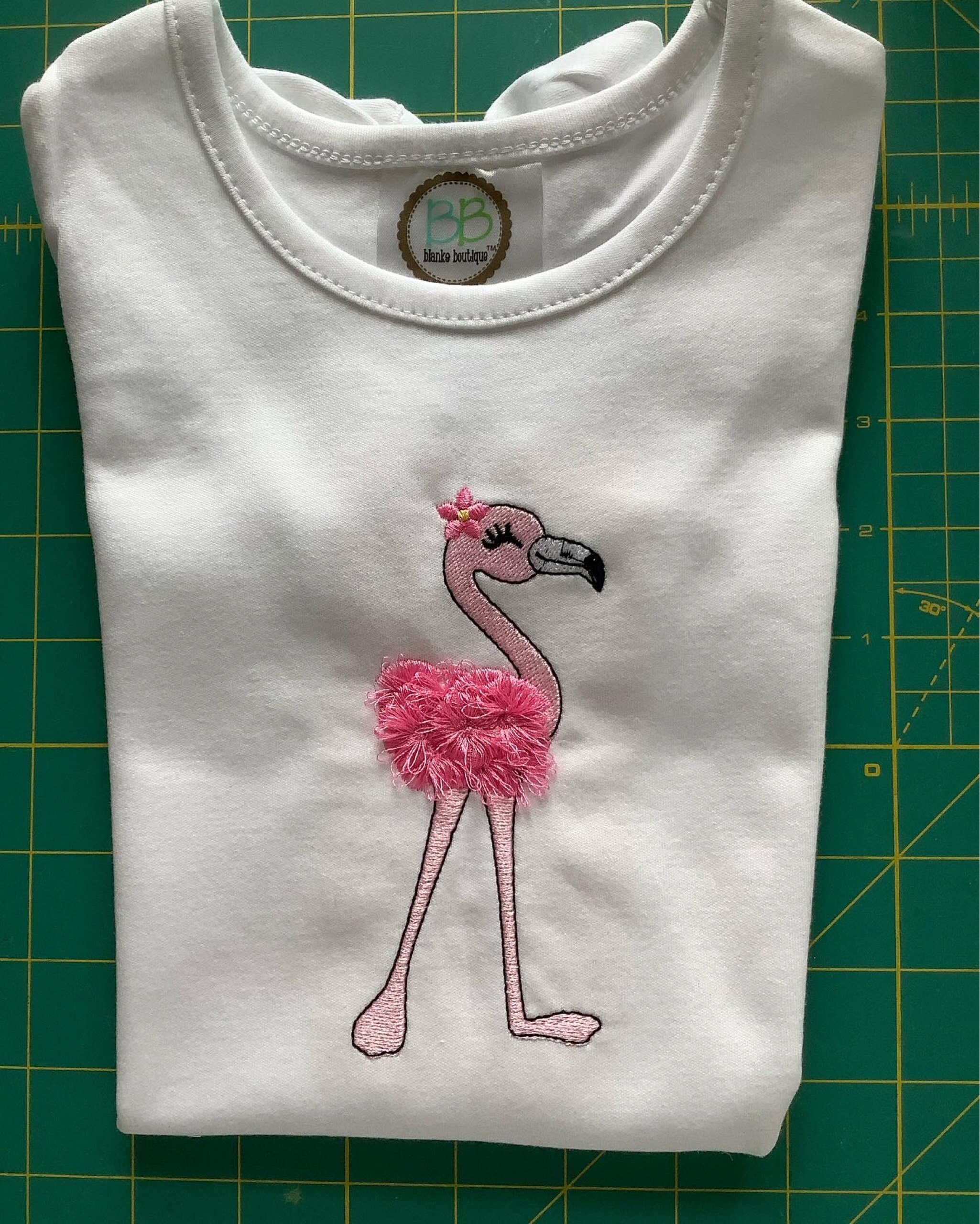 Flamingo Fluffy In the hoop Fringed fringe ITH project awesome machine  embroidery designs 5, 6, 7 inches INSTANT DOWNLOAD cute flamingo girl