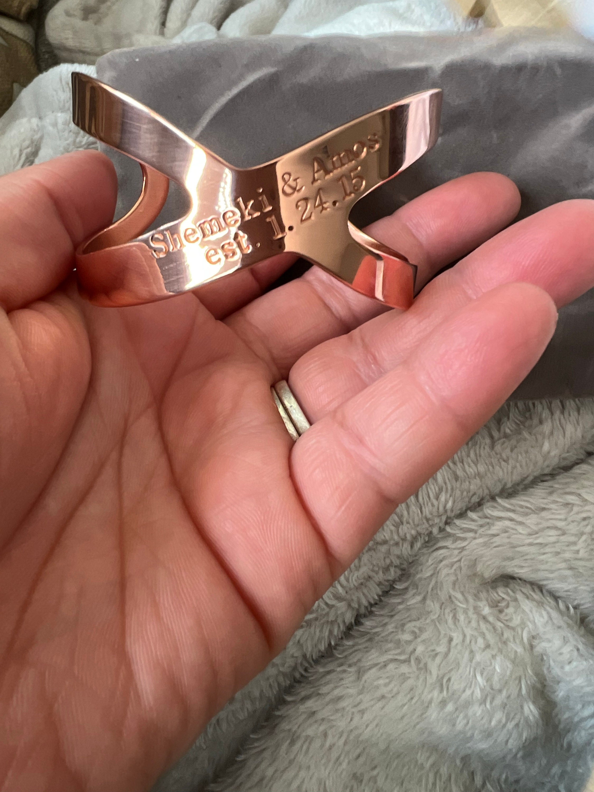 Infinity Cuff Bronze 8th Anniversary Bracelet in REAL Bronze, Copper, Brass, Nickel, or Aluminum