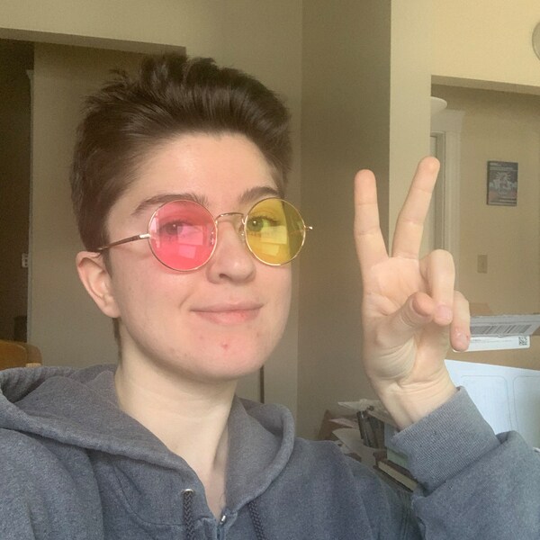 Spamton Cosplay Glasses Spamton Wig Pink Yellow Round Glasses