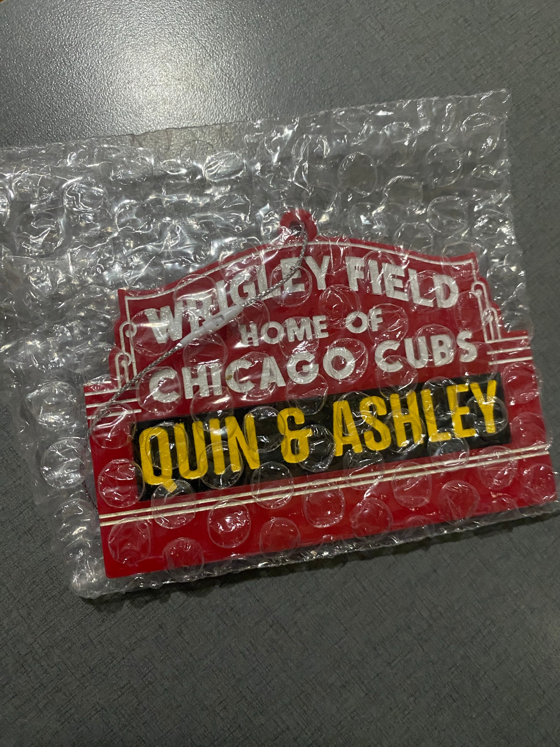 Chicago Cubs Personalized Wrigley Field Marquee Sign Christmas Ornament Custom Gifts Marquee Message MLB Baseball Illinois Acrylic