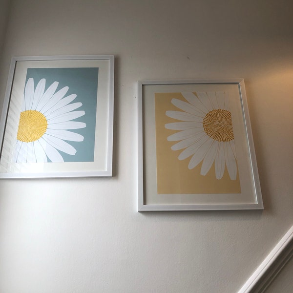 Yellow Daisy Wall Art Print, Daisy Flowers Wall Art for Girls Bedroom ...