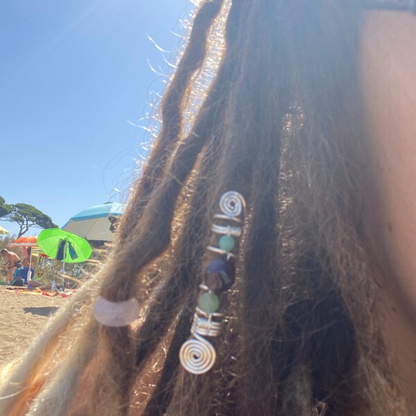 Sea Dread Jewelry With Snail Shells and Ocean Jasper, Set of Dreadlocks ...