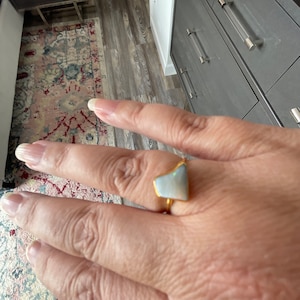 Customer photo from Kiva, Raw Australian Opal Ring