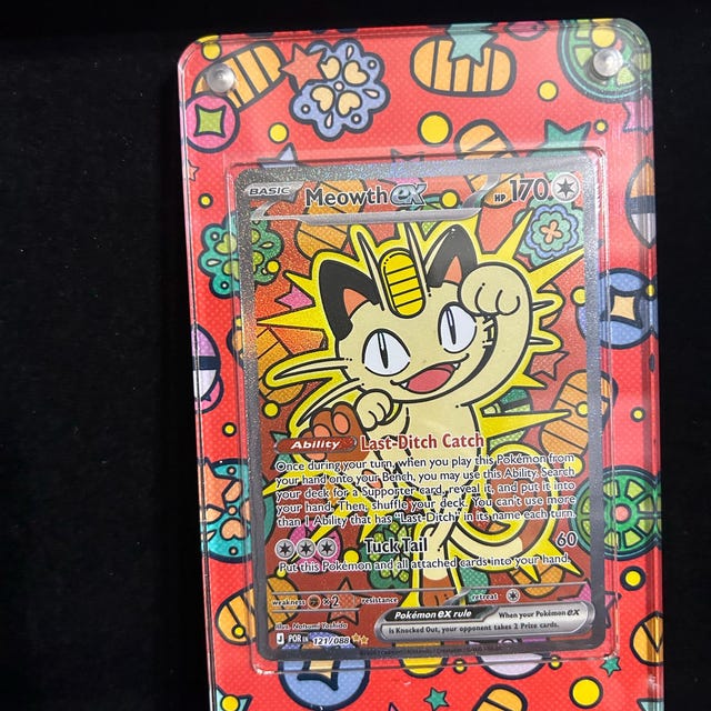 Meowth Ex SAR 121 | Extended Art Display Case for Pokemon Card - Etsy